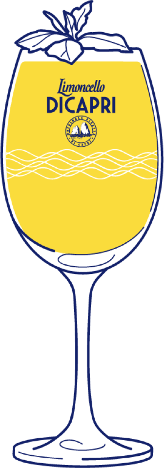 DI CAPRI SPRITZ Limoncello di Capri - DI CAPRI BASIL SMASH - cocktail illustration