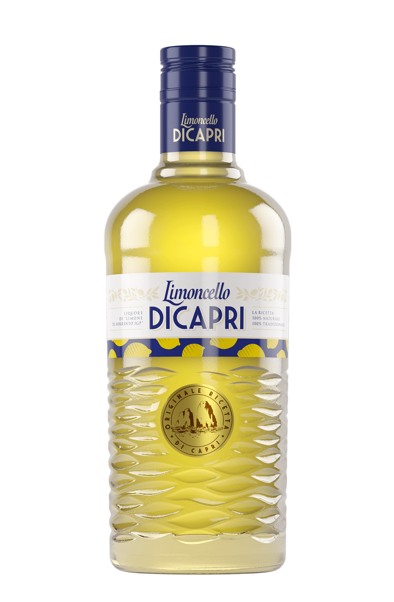 Limoncello di Capri_Nuova bottiglia di design firmata Robilant con onde nel vetro